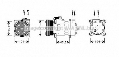 AVA QUALITY COOLING auk156 -  Компрессор, кондиционер